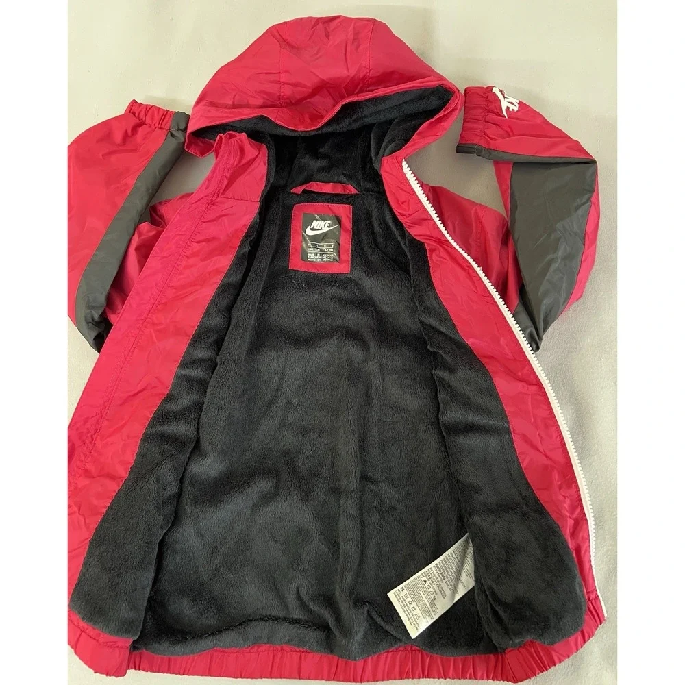 Nike Girls Velboa‎ Windbreaker Kids Jacket Rush Pink Size Large 6-7 Yrs